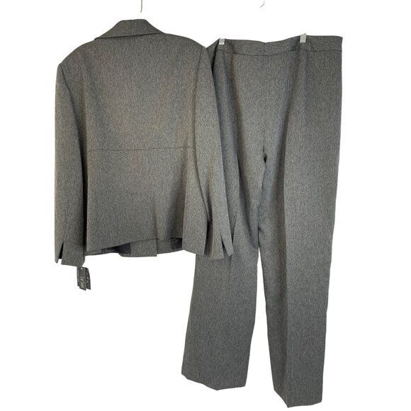 NWT Le Suit 18 Grey Herringbone 2 Piece Womens Suit Set Cuffable RDD10666 - Picture 8 of 11